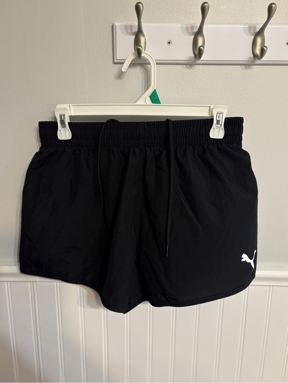 Puma Black Women's Athletic Shorts with White Logo